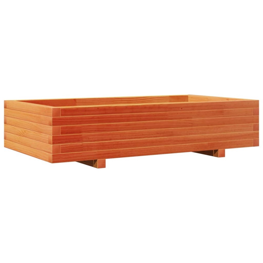 vidaXL Jardinieră grădină, maro ceruit, 110x60x26,5 cm, lemn masiv pin