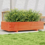 vidaXL Jardinieră grădină, maro ceruit, 110x60x26,5 cm, lemn masiv pin vidaXL Jardinieră grădină, maro ceruit, 110x60x26,5 cm, lemn masiv pin
