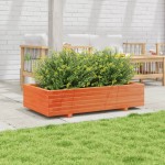 vidaXL Jardinieră grădină, maro ceruit, 110x60x26,5 cm, lemn masiv pin vidaXL Jardinieră grădină, maro ceruit, 110x60x26,5 cm, lemn masiv pin