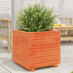 vidaXL Jardinieră grădină, maro ceruit, 50x50x49,5 cm, lemn masiv pin vidaXL Jardinieră grădină, maro ceruit, 50x50x49,5 cm, lemn masiv pin
