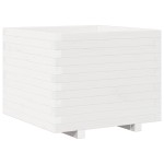 vidaXL Jardinieră de grădină, alb, 60x60x49,5 cm, lemn masiv de pin vidaXL Jardinieră de grădină, alb, 60x60x49,5 cm, lemn masiv de pin