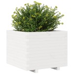 vidaXL Jardinieră de grădină, alb, 60x60x49,5 cm, lemn masiv de pin vidaXL Jardinieră de grădină, alb, 60x60x49,5 cm, lemn masiv de pin