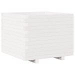 vidaXL Jardinieră de grădină, alb, 60x60x49,5 cm, lemn masiv de pin vidaXL Jardinieră de grădină, alb, 60x60x49,5 cm, lemn masiv de pin