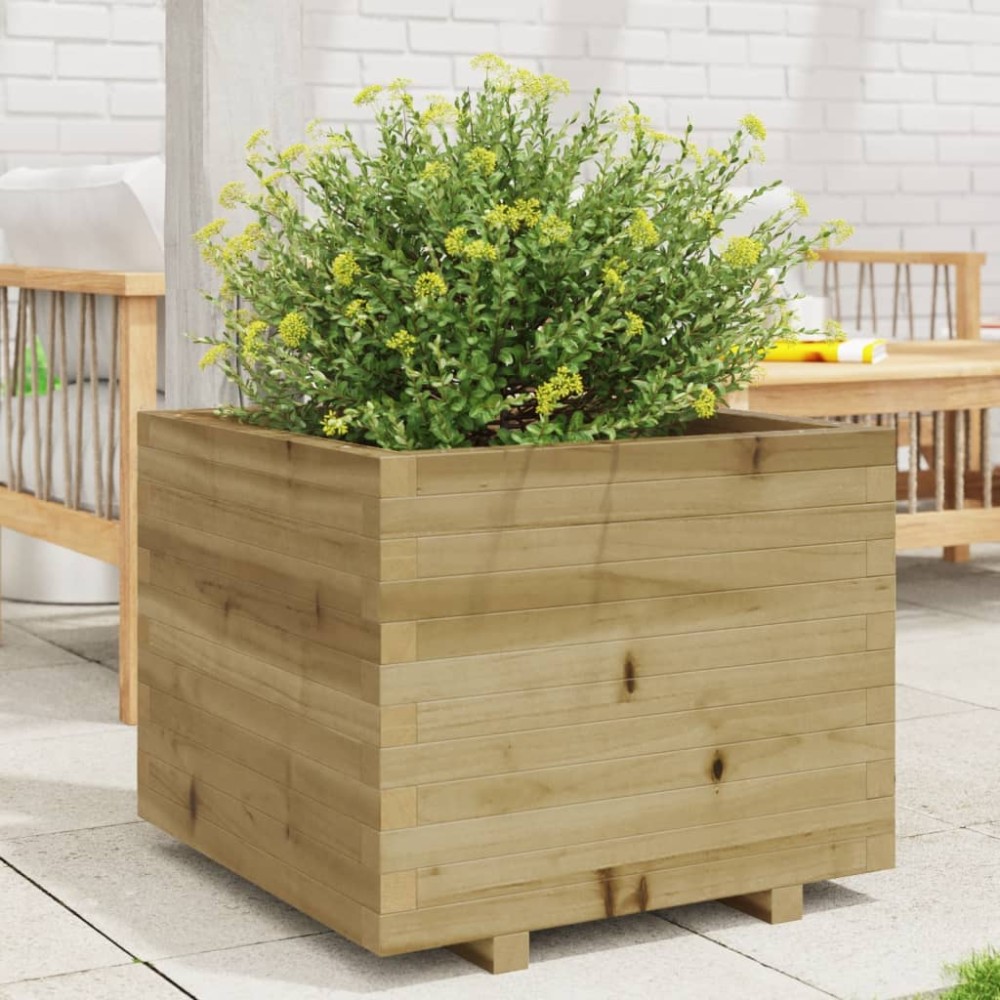 vidaXL Jardinieră de grădină, 60x60x49,5 cm, lemn de pin impregnat