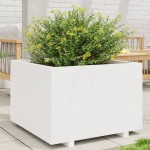 vidaXL Jardinieră de grădină, alb, 70x70x49,5 cm, lemn masiv de pin vidaXL Jardinieră de grădină, alb, 70x70x49,5 cm, lemn masiv de pin