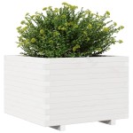 vidaXL Jardinieră de grădină, alb, 70x70x49,5 cm, lemn masiv de pin vidaXL Jardinieră de grădină, alb, 70x70x49,5 cm, lemn masiv de pin