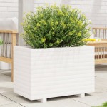 vidaXL Jardinieră de grădină, alb, 70x40x49,5 cm, lemn masiv de pin vidaXL Jardinieră de grădină, alb, 70x40x49,5 cm, lemn masiv de pin