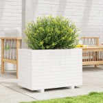 vidaXL Jardinieră de grădină, alb, 70x40x49,5 cm, lemn masiv de pin vidaXL Jardinieră de grădină, alb, 70x40x49,5 cm, lemn masiv de pin