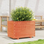 vidaXL Jardinieră grădină, maro ceruit, 70x40x49,5 cm, lemn masiv pin vidaXL Jardinieră grădină, maro ceruit, 70x40x49,5 cm, lemn masiv pin