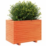 vidaXL Jardinieră grădină, maro ceruit, 70x40x49,5 cm, lemn masiv pin vidaXL Jardinieră grădină, maro ceruit, 70x40x49,5 cm, lemn masiv pin