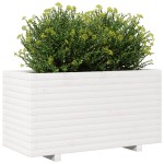 vidaXL Jardinieră de grădină, alb, 90x40x49,5 cm, lemn masiv de pin vidaXL Jardinieră de grădină, alb, 90x40x49,5 cm, lemn masiv de pin