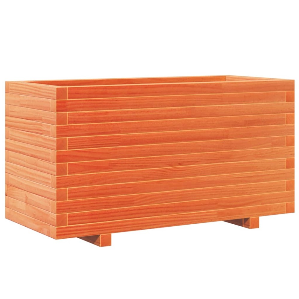vidaXL Jardinieră grădină, maro ceruit, 90x40x49,5 cm, lemn masiv pin