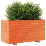 vidaXL Jardinieră grădină, maro ceruit, 90x40x49,5 cm, lemn masiv pin vidaXL Jardinieră grădină, maro ceruit, 90x40x49,5 cm, lemn masiv pin