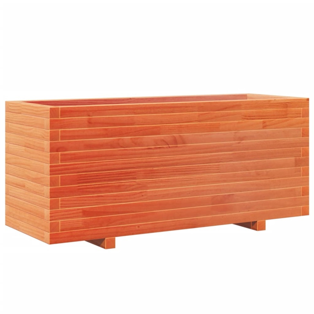 vidaXL Jardinieră grădină, maro ceruit, 110x40x49,5 cm, lemn masiv pin