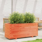 vidaXL Jardinieră grădină, maro ceruit, 110x40x49,5 cm, lemn masiv pin vidaXL Jardinieră grădină, maro ceruit, 110x40x49,5 cm, lemn masiv pin