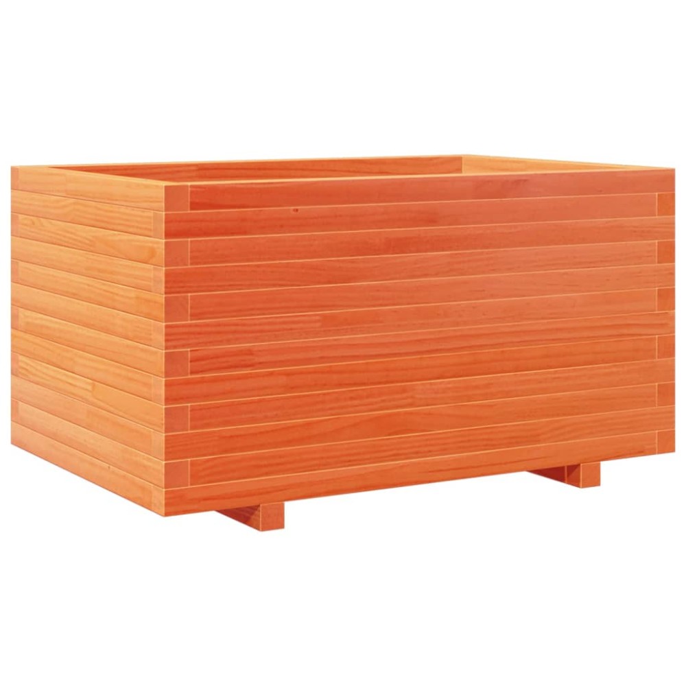 vidaXL Jardinieră grădină, maro ceruit, 90x60x49,5 cm, lemn masiv pin