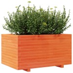 vidaXL Jardinieră grădină, maro ceruit, 90x60x49,5 cm, lemn masiv pin