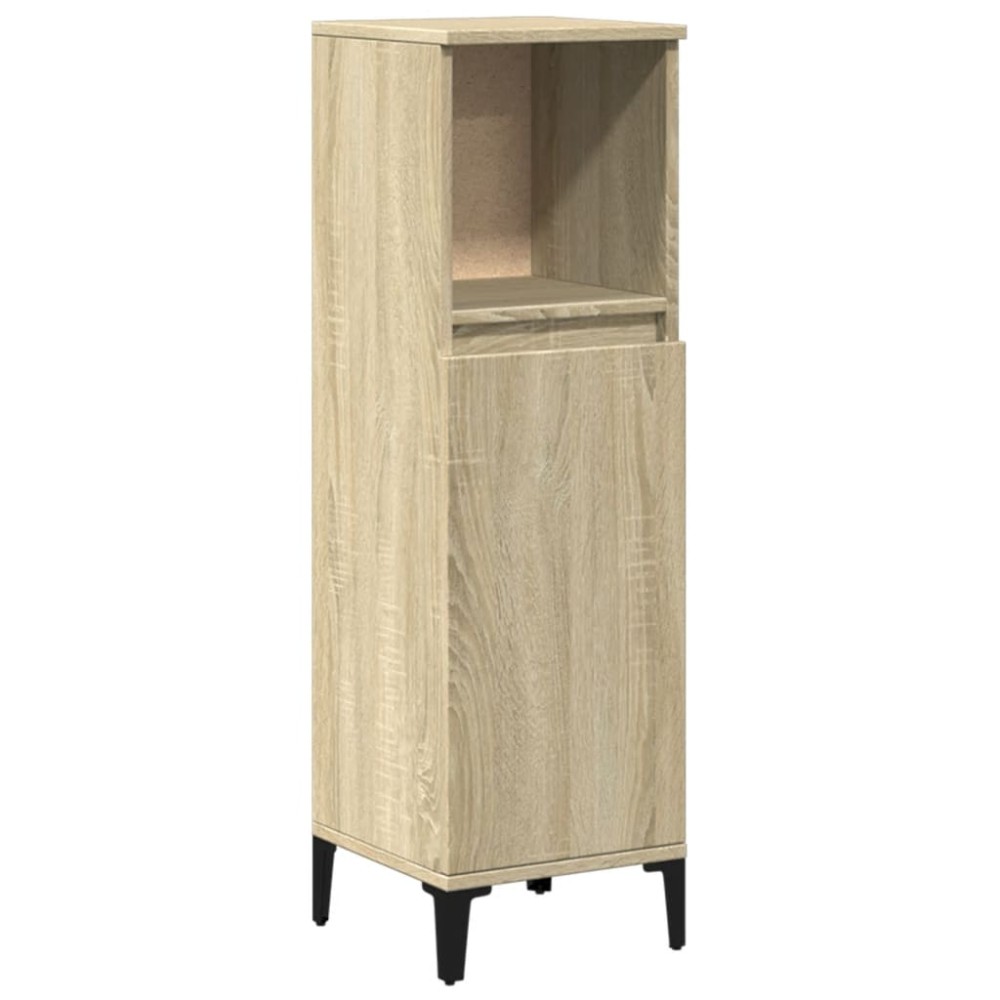 vidaXL Dulap de baie, stejar sonoma, 30x30x100 cm, lemn prelucrat
