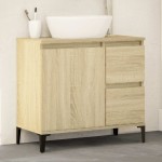 vidaXL Dulap de baie, stejar sonoma, 65x33x60 cm, lemn prelucrat vidaXL Dulap de baie, stejar sonoma, 65x33x60 cm, lemn prelucrat