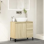 vidaXL Dulap de baie, stejar sonoma, 65x33x60 cm, lemn prelucrat vidaXL Dulap de baie, stejar sonoma, 65x33x60 cm, lemn prelucrat