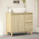 vidaXL Dulap de baie, stejar sonoma, 65x33x60 cm, lemn prelucrat vidaXL Dulap de baie, stejar sonoma, 65x33x60 cm, lemn prelucrat