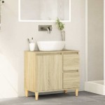 vidaXL Dulap de baie, stejar sonoma, 65x33x60 cm, lemn prelucrat vidaXL Dulap de baie, stejar sonoma, 65x33x60 cm, lemn prelucrat
