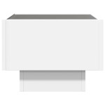 vidaXL Masă laterală cu LED, alb, 40x40x30 cm, lemn prelucrat