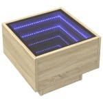 vidaXL Masă laterală cu LED, stejar sonoma, 40x40x30 cm, lemn compozit