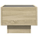 vidaXL Masă laterală cu LED, stejar sonoma, 40x40x30 cm, lemn compozit