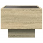 vidaXL Masă laterală cu LED, stejar sonoma, 40x40x30 cm, lemn compozit