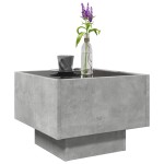 vidaXL Masă laterală cu LED, gri beton, 40x40x30 cm, lemn prelucrat