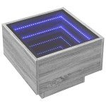 vidaXL Masă laterală cu LED, sonoma gri, 40x40x30 cm, lemn prelucrat vidaXL Masă laterală cu LED, sonoma gri, 40x40x30 cm, lemn prelucrat