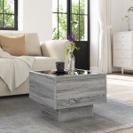 vidaXL Masă laterală cu LED, sonoma gri, 40x40x30 cm, lemn prelucrat vidaXL Masă laterală cu LED, sonoma gri, 40x40x30 cm, lemn prelucrat