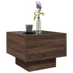 vidaXL Masă laterală cu LED, stejar maro, 40x40x30 cm, lemn prelucrat