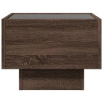 vidaXL Masă laterală cu LED, stejar maro, 40x40x30 cm, lemn prelucrat