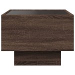 vidaXL Masă laterală cu LED, stejar maro, 40x40x30 cm, lemn prelucrat