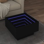 vidaXL Măsuță de cafea cu LED, negru, 50x50x30 cm, lemn prelucrat vidaXL Măsuță de cafea cu LED, negru, 50x50x30 cm, lemn prelucrat