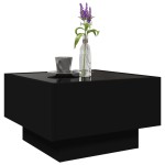 vidaXL Măsuță de cafea cu LED, negru, 50x50x30 cm, lemn prelucrat vidaXL Măsuță de cafea cu LED, negru, 50x50x30 cm, lemn prelucrat