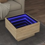 vidaXL Măsuță de cafea cu LED stejar sonoma 50x50x30 cm lemn prelucrat vidaXL Măsuță de cafea cu LED stejar sonoma 50x50x30 cm lemn prelucrat