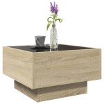 vidaXL Măsuță de cafea cu LED stejar sonoma 50x50x30 cm lemn prelucrat vidaXL Măsuță de cafea cu LED stejar sonoma 50x50x30 cm lemn prelucrat