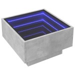 vidaXL Măsuță de cafea cu LED, gri beton, 50x50x30 cm, lemn prelucrat