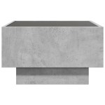 vidaXL Măsuță de cafea cu LED, gri beton, 50x50x30 cm, lemn prelucrat