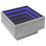 vidaXL Măsuță de cafea cu LED sonoma gri 50x50x30cm lemn prelucrat vidaXL Măsuță de cafea cu LED sonoma gri 50x50x30cm lemn prelucrat