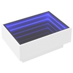 vidaXL Măsuță de cafea cu LED, alb, 70x50x30 cm, lemn prelucrat vidaXL Măsuță de cafea cu LED, alb, 70x50x30 cm, lemn prelucrat