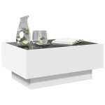 vidaXL Măsuță de cafea cu LED, alb, 70x50x30 cm, lemn prelucrat vidaXL Măsuță de cafea cu LED, alb, 70x50x30 cm, lemn prelucrat