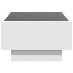 vidaXL Măsuță de cafea cu LED, alb, 70x50x30 cm, lemn prelucrat vidaXL Măsuță de cafea cu LED, alb, 70x50x30 cm, lemn prelucrat