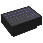 vidaXL Măsuță de cafea cu LED, negru, 70x50x30 cm, lemn prelucrat vidaXL Măsuță de cafea cu LED, negru, 70x50x30 cm, lemn prelucrat