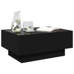 vidaXL Măsuță de cafea cu LED, negru, 70x50x30 cm, lemn prelucrat vidaXL Măsuță de cafea cu LED, negru, 70x50x30 cm, lemn prelucrat