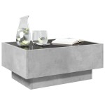 vidaXL Măsuță de cafea cu LED, gri beton, 70x50x30 cm, lemn prelucrat