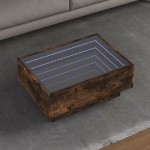 vidaXL Măsuță de cafea cu LED stejar fumuriu 70x50x30cm lemn prelucrat vidaXL Măsuță de cafea cu LED stejar fumuriu 70x50x30cm lemn prelucrat